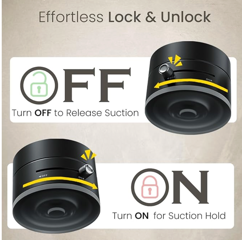 EaseCrew MagGrip INR 549 – Magnetic Vacuum Suction Mobile Holder (Black)