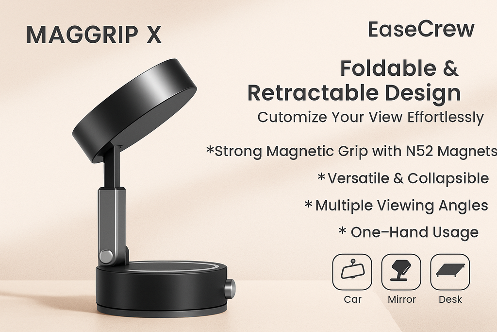 EaseCrew MagGrip INR 549 – Magnetic Vacuum Suction Mobile Holder (Black)